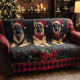 Quilted Sofa Cover with German Shepherd NCU0TV951