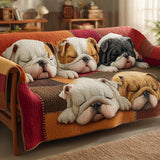 Quilted Sofa Cover with Bulldog NCU0VT321