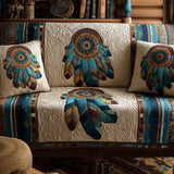 Quilted sofa cover with decorative pattern NCU0VT284