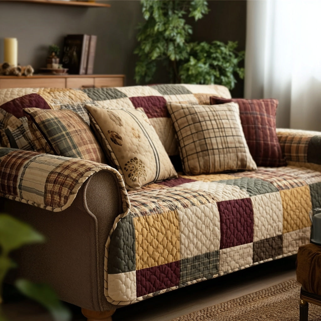 Quilted Patchwork Sofa Cover NCU0VT365