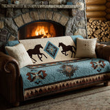 Quilted sofa cover with horse and sky NCU0DK11510