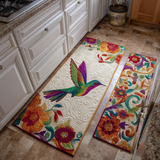 Non-slip kitchen mat with delicate hummingbird NCU0DK11062