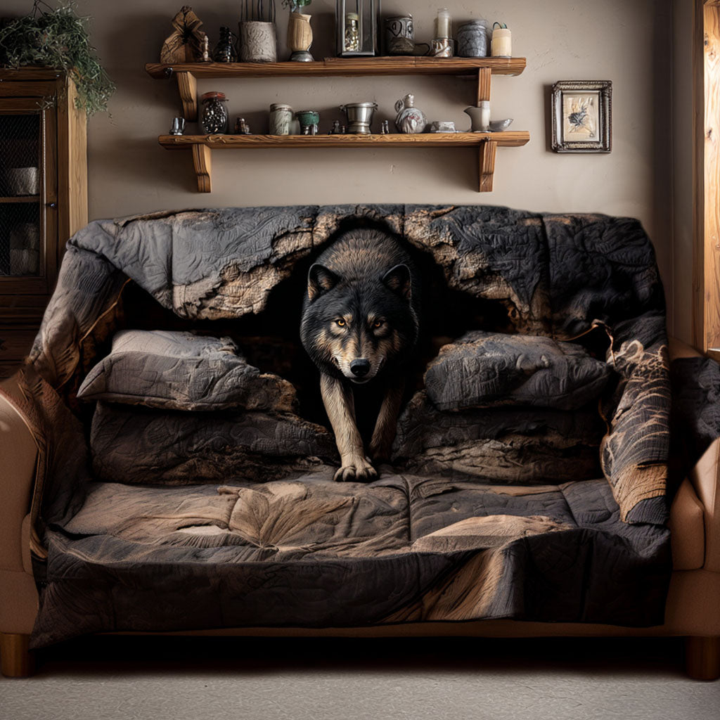 Quilted Sofa Cover with Wolf NCU0VT328
