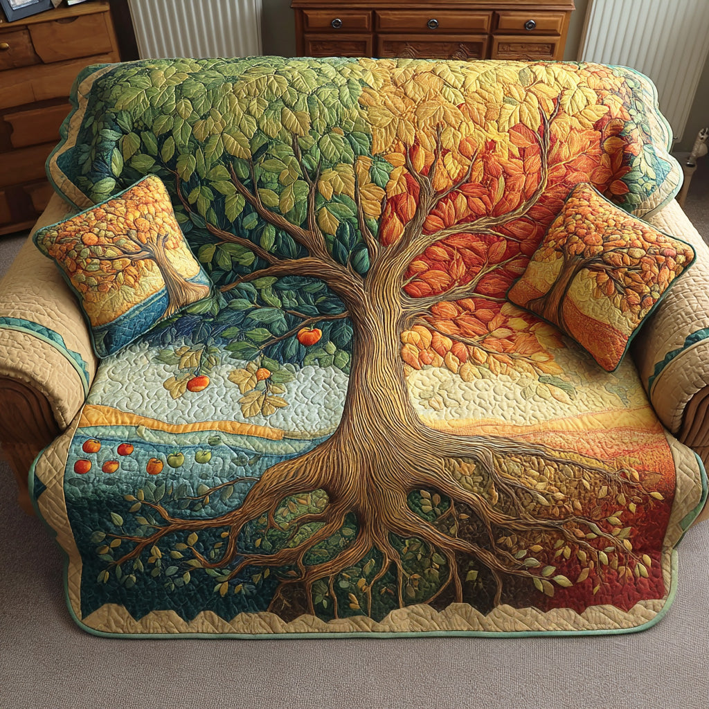Quilted sofa cover with tree of life NCU0VT370