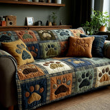 Quilted sofa cover with paw and heart NCU0NT11193