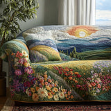 Quilted Sofa Cover with Bright Meadow NCU0VL3006