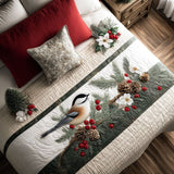 Snowy Pine Quilted Bed Cover NCU0PT9098