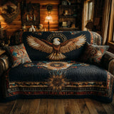 Quilted Sofa Cover with Eagle in Flight NCU0TV869