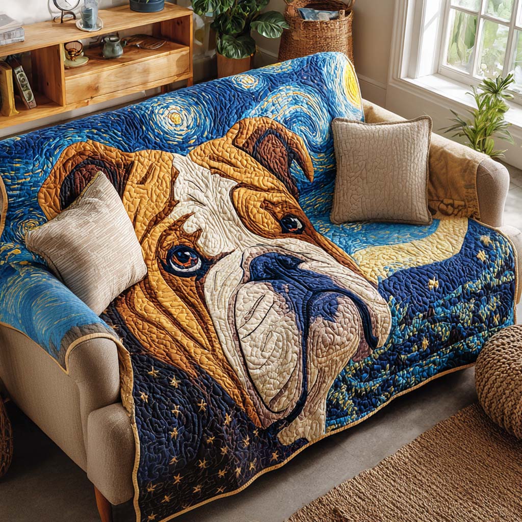 Quilted Sofa Cover with Bulldog NCU0VT321